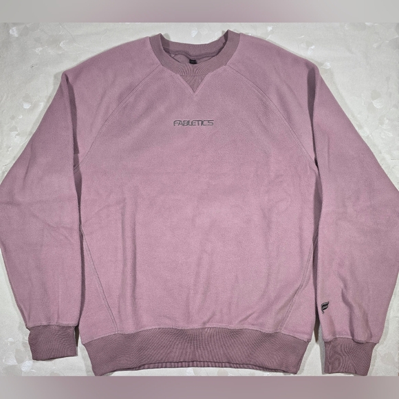 Fabletics The Go-To Crew Flipped Fleece Sweatshirt Men Sz M Plum Cactus - Picture 2 of 13